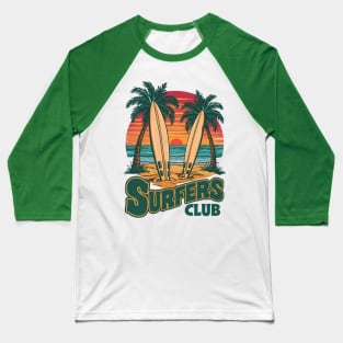 Surfers Club-Surfing Lovers Baseball T-Shirt